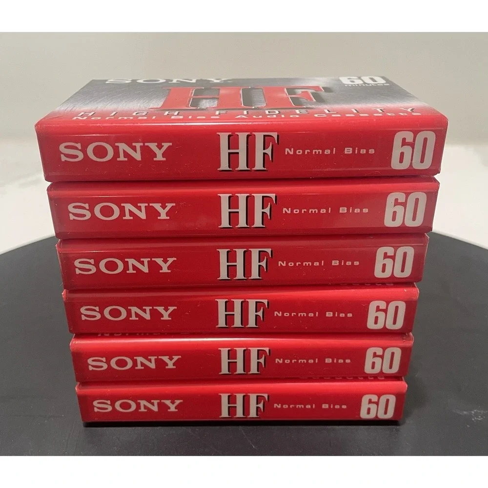 Sony HF 60 Min Audio Cassettes Pack of 6 Sealed New C-60HFC Type 1 Normal Bias⁠